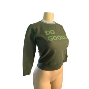 Women S Cotopaxi Do Good Green Crewneck Crew Sweatshirt Tee Top Shirt Cropped